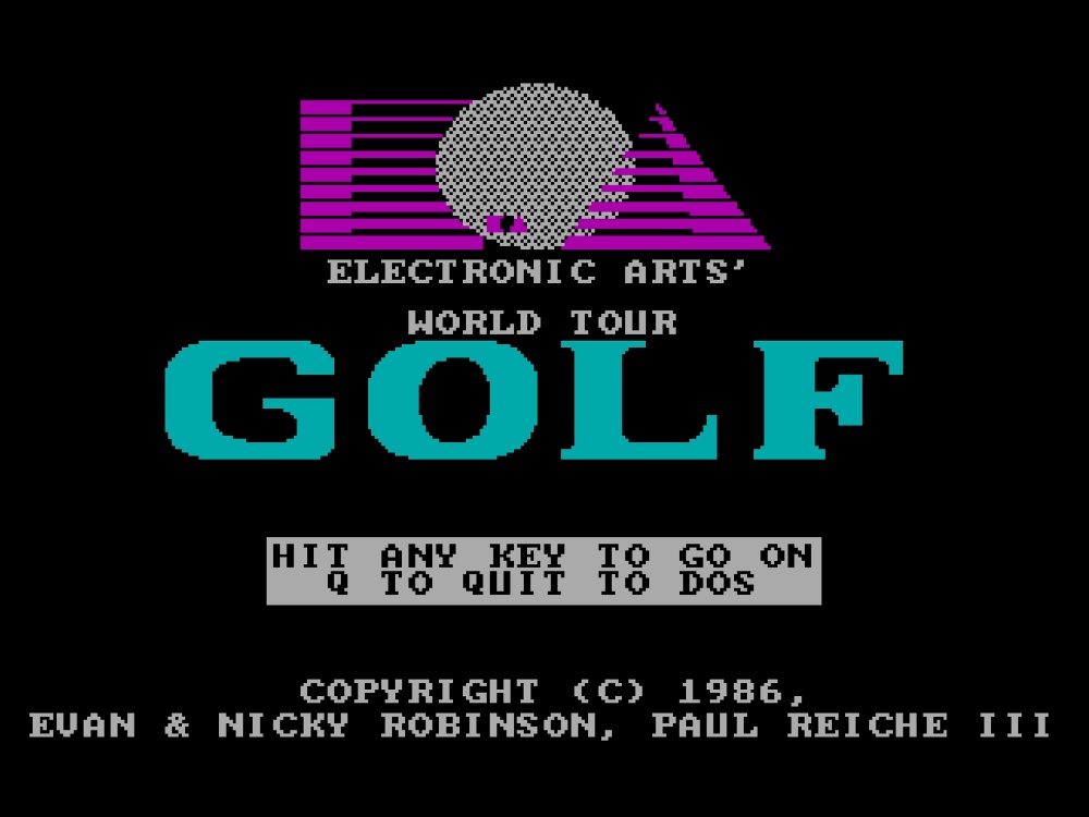 Title Screen of World Tour Golf for DOS